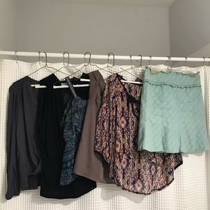 Assorted women’s contemporary tops + skirt